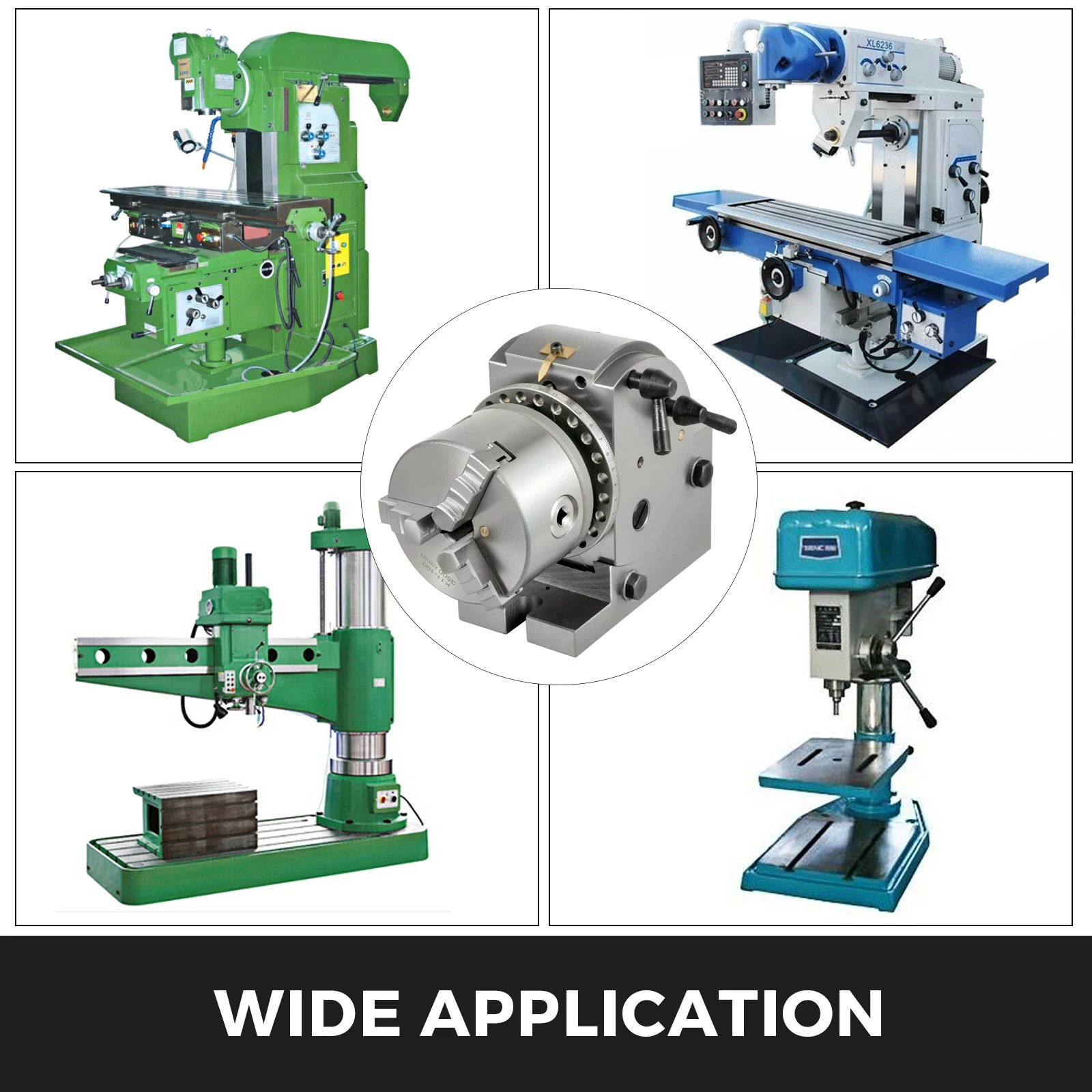 SucceBuy Dividing Head 4-In Indexing Head Milling 100MM Semi-Universal 3 jaw Chuck Dividing Head Set for Precision Rotary Table