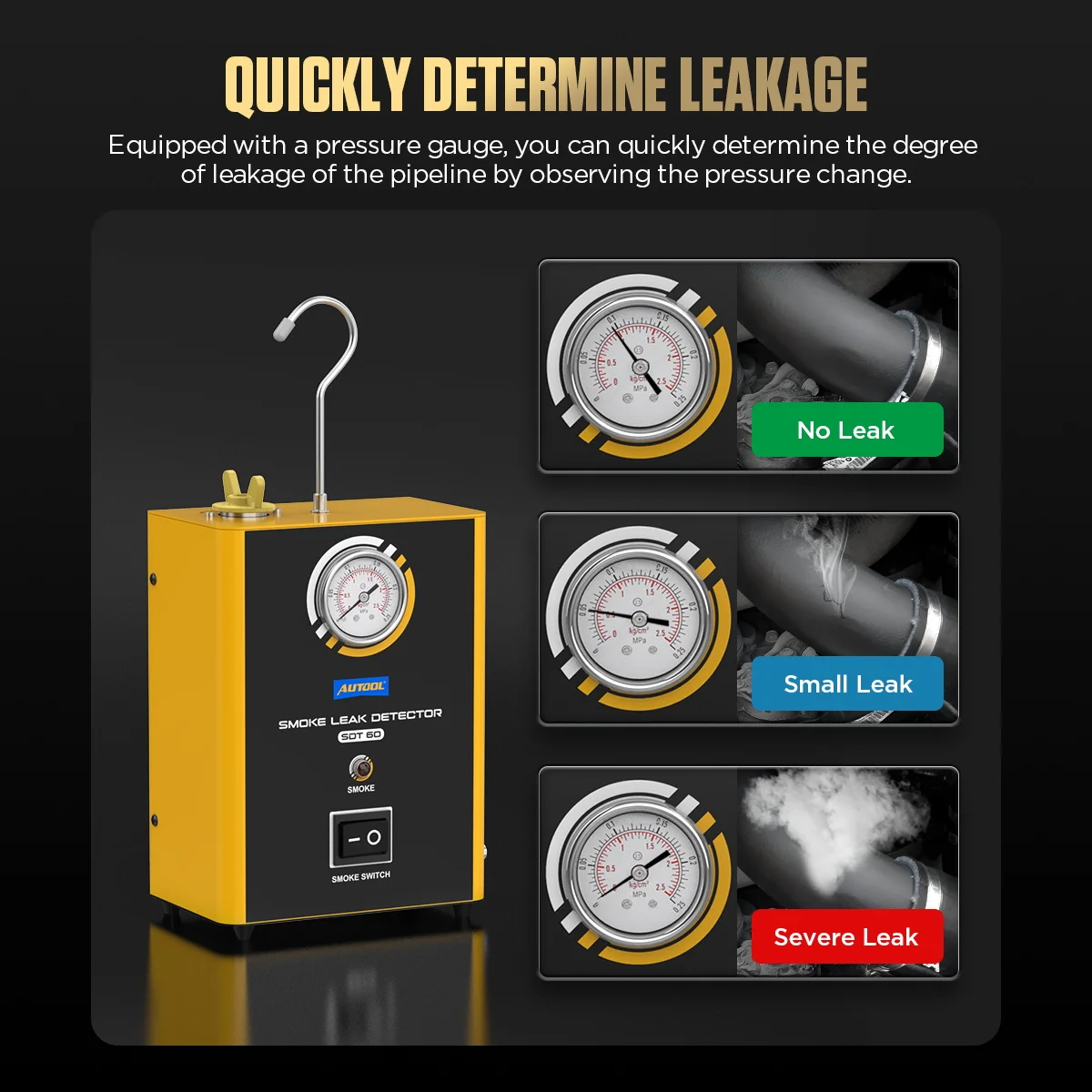 AUTOOL 12V Automotive EVAP Leakage Analyzer Detector Car Smoke Leak Detector Pipe Leak Locator X Oil Pipe Diagnostic Tool