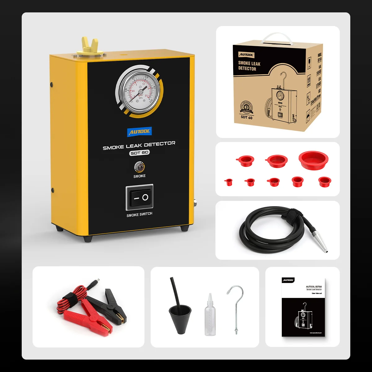 AUTOOL 12V Automotive EVAP Leakage Analyzer Detector Car Smoke Leak Detector Pipe Leak Locator X Oil Pipe Diagnostic Tool