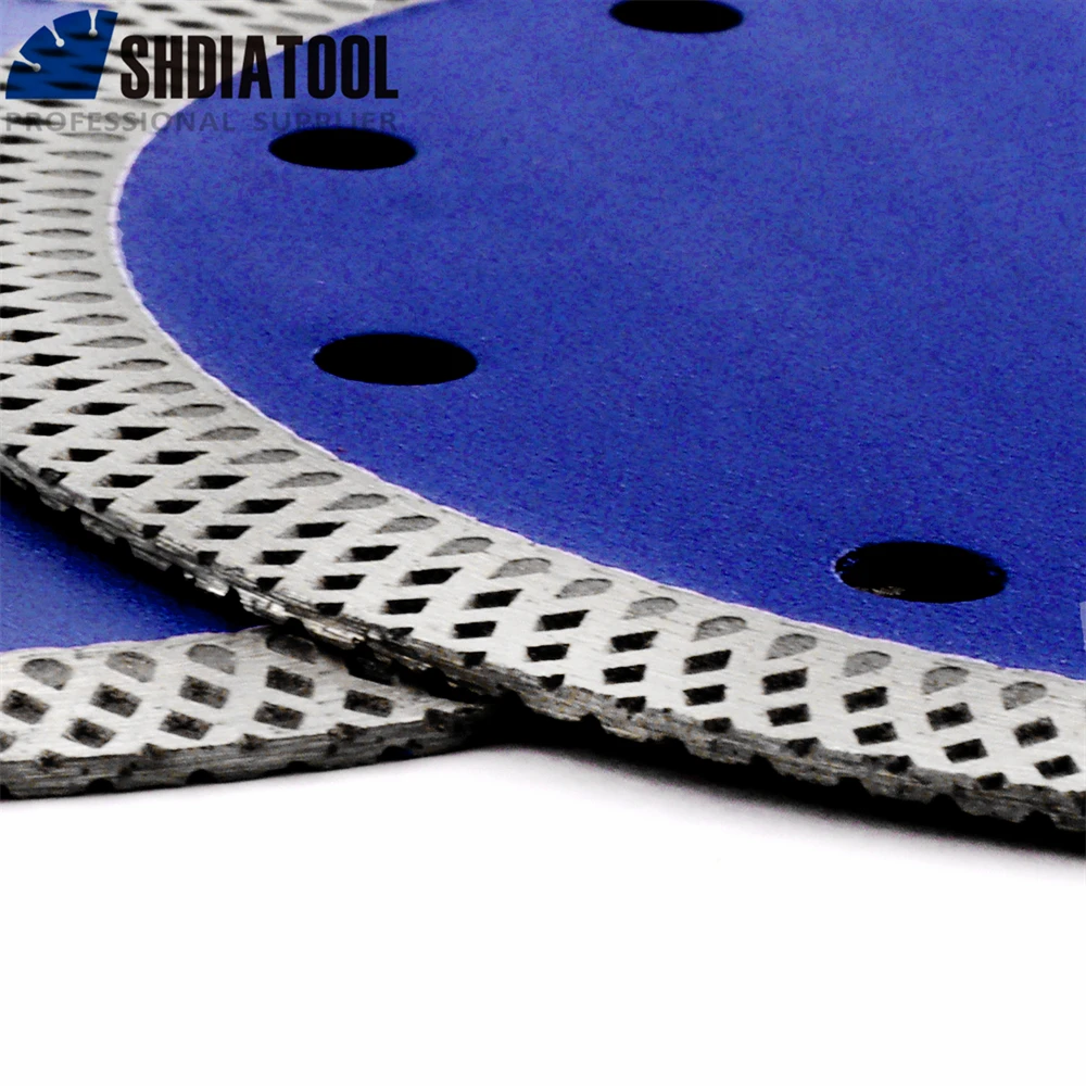 SHDIATOOL 5Pcs Dia115mm Superthin Mesh Cutting Disc Diamond Marble Saw Blade Ceramic Tile Angle Grinder 4.5Inch Circular Cutter