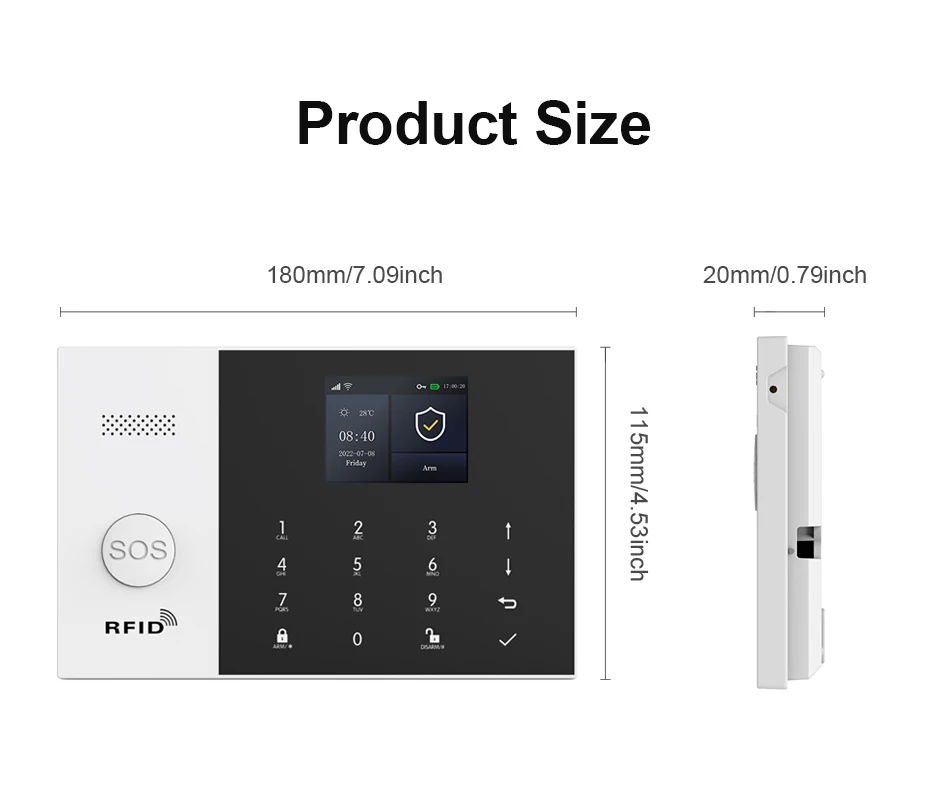 GSM Alarm System Works with Tuya WIFI Smart Secutrity Home Alarm 2G 433MHz Motion Detector Door Sensor Burglar Work Alexa Google