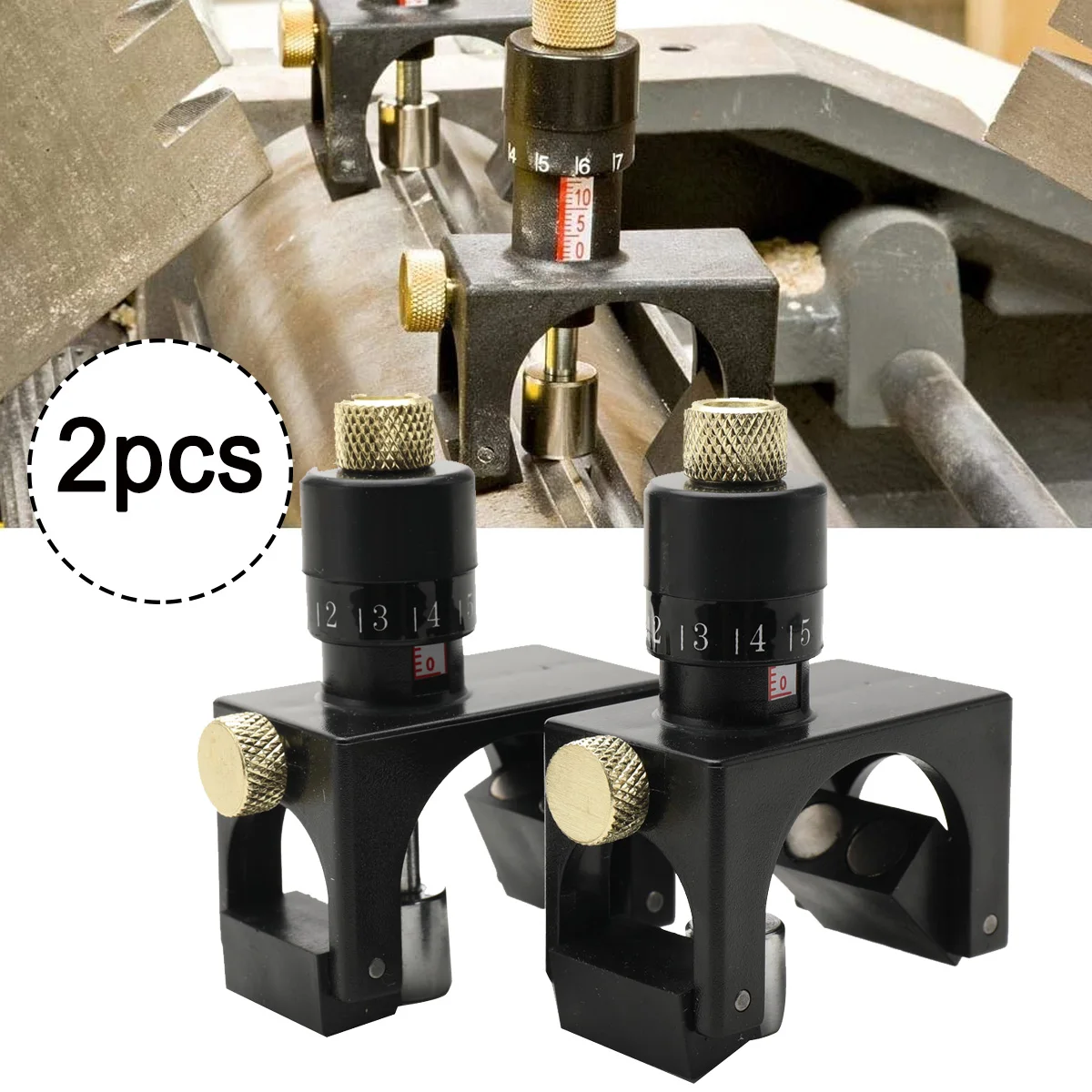 2Pcs Woodworking Magnetic Planer Blade Setting Jig, Adjustable Magnetic Planer Jointer Knife Blade Vernier Height Setter Jig Ga