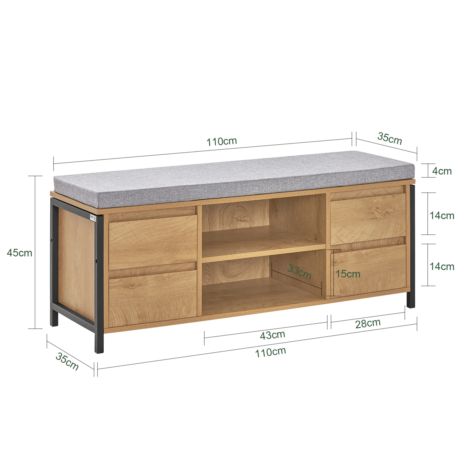 SoBuy FSR149-N Shoe bench Shoe cabinet with bench Shoe chest seat chest of drawers bench with storage shoe rack with seat