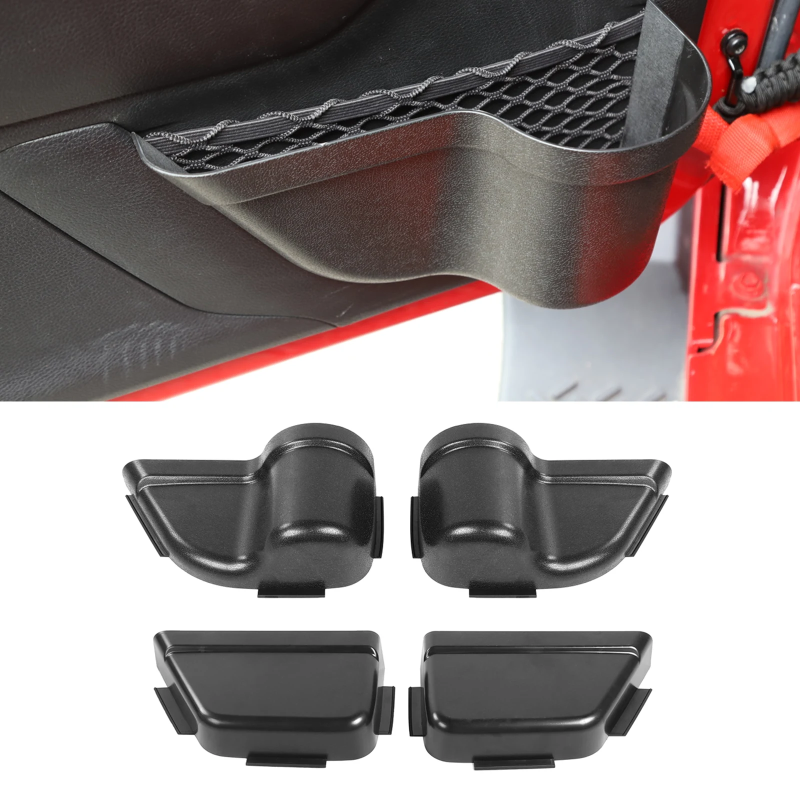 Front & Rear Door Net Pocket Storage Box Organizer for Wrangler JK 2011-2017