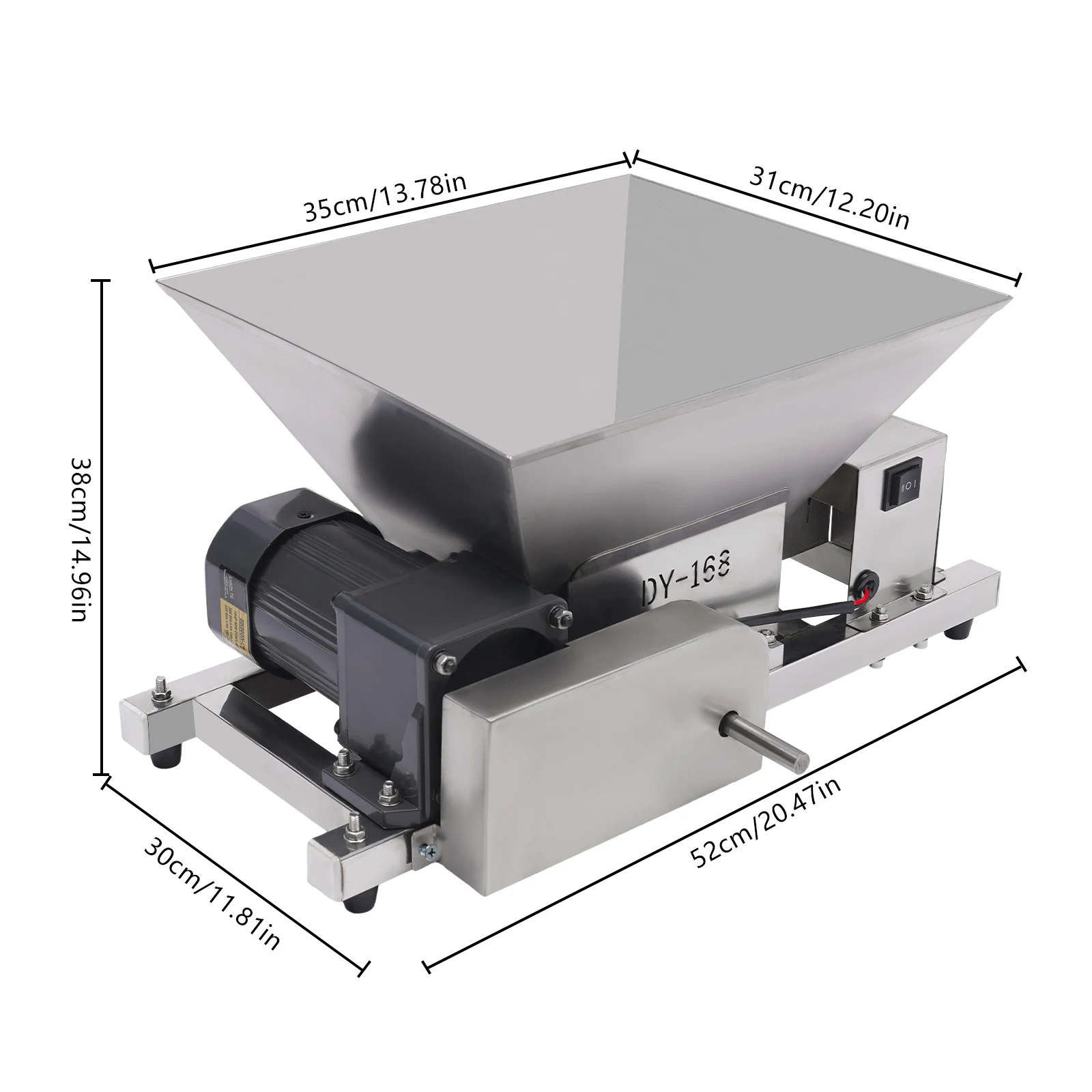 60W 220V Electric Grain Grinder Stainless Steel 4L/1.06gal 44lbs/h Rice Corn Grinding Machine