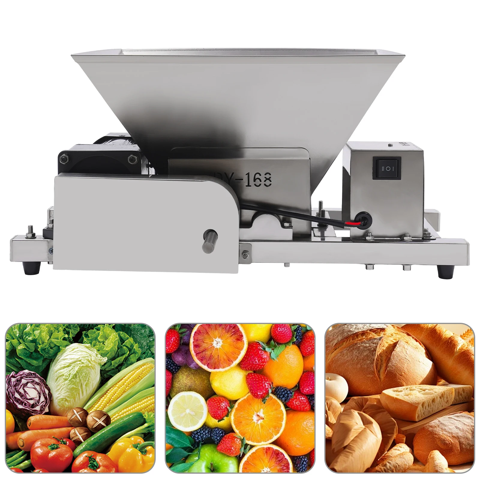 60W 220V Electric Grain Grinder Stainless Steel 4L/1.06gal 44lbs/h Rice Corn Grinding Machine