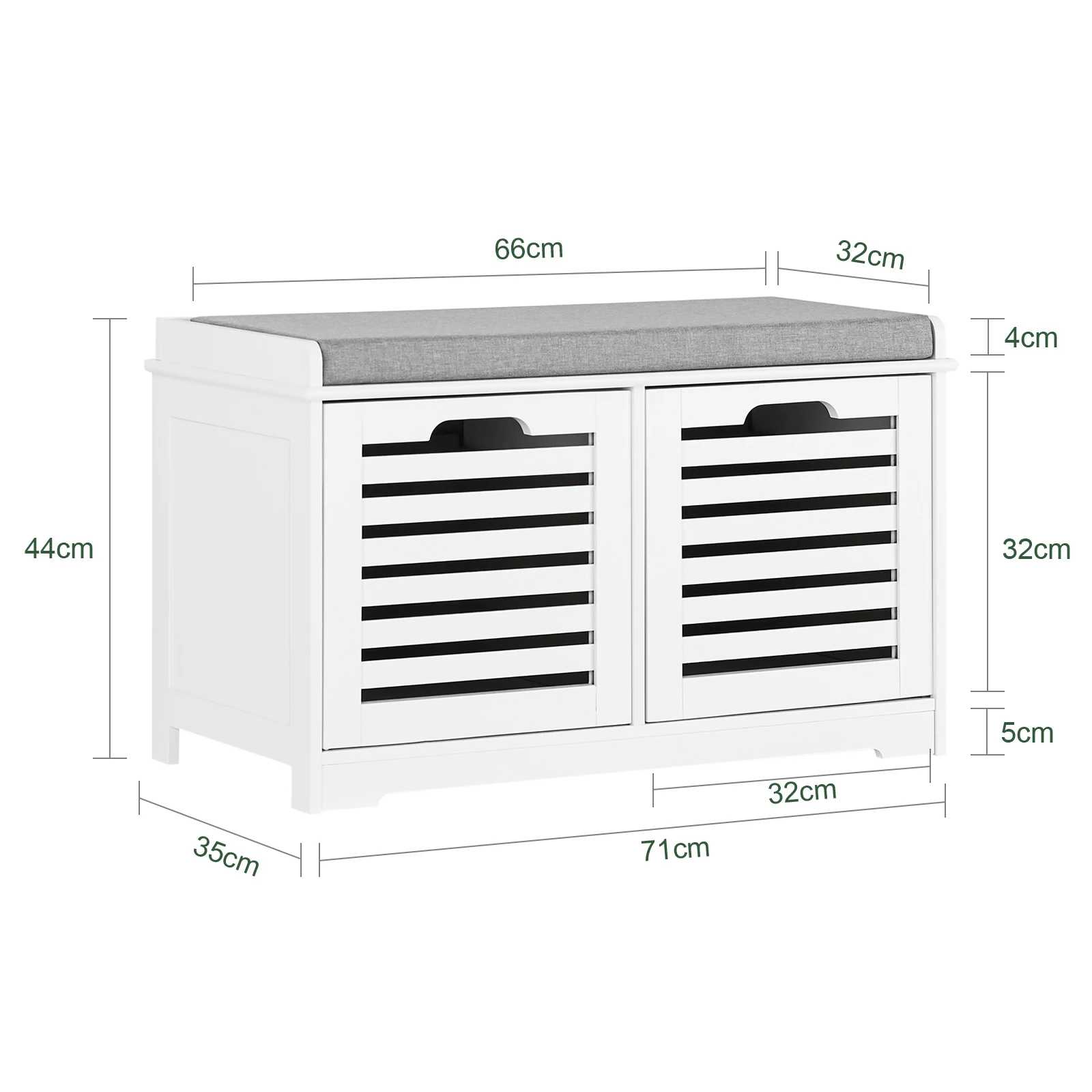 Sobuy Fsr23-K Modern Shoe Storage Chest Seating Dresser with 2 Baskets Seat Bench Shoe Cabinet with Seat Cushion Game Chest