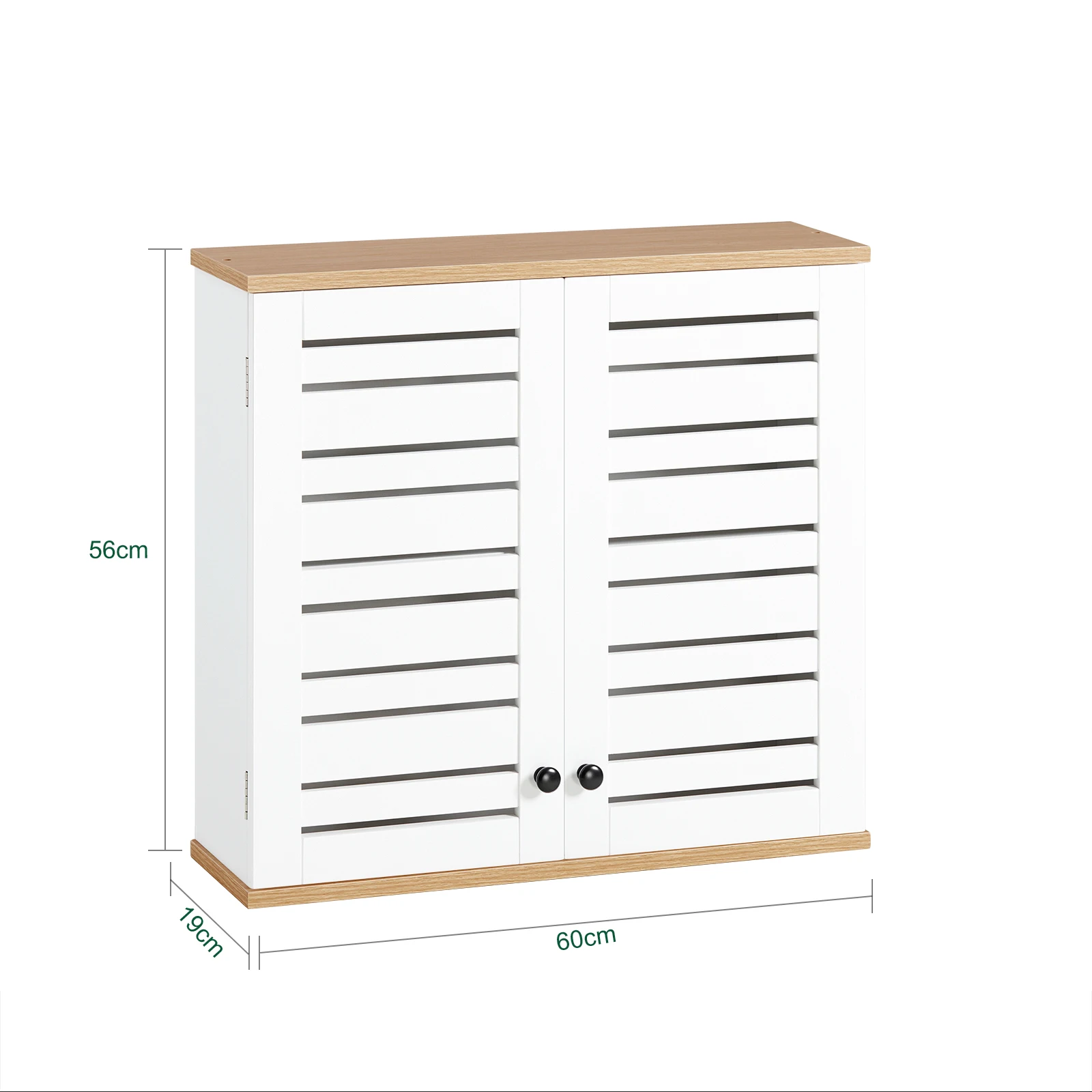 SoBuy BZR42-W Hanging wardrobe with Slat Doors Wall Cabinet Hanging wardrobe Kitchen wardrobe Medicine wardrobe Bathroom furniture