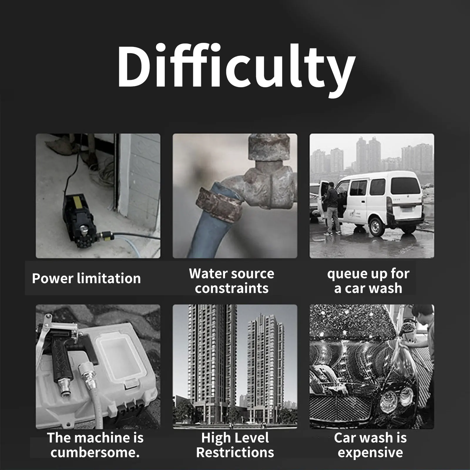 Battery Pressure wash with multi-Function 6-in-1 Nozzle and 180-Degree Rotation Function for Car Patio Lawn Washing Car