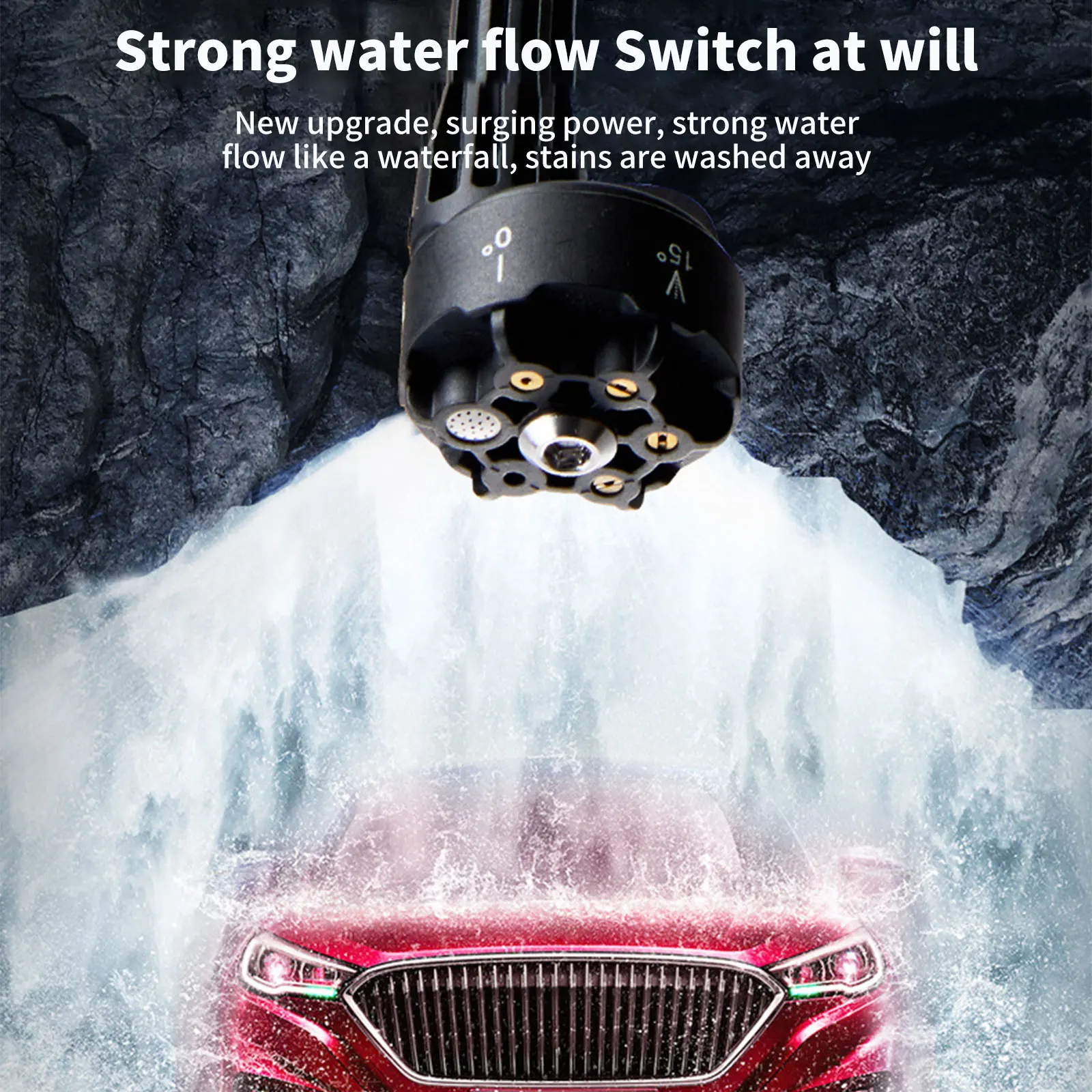Battery Pressure wash with multi-Function 6-in-1 Nozzle and 180-Degree Rotation Function for Car Patio Lawn Washing Car