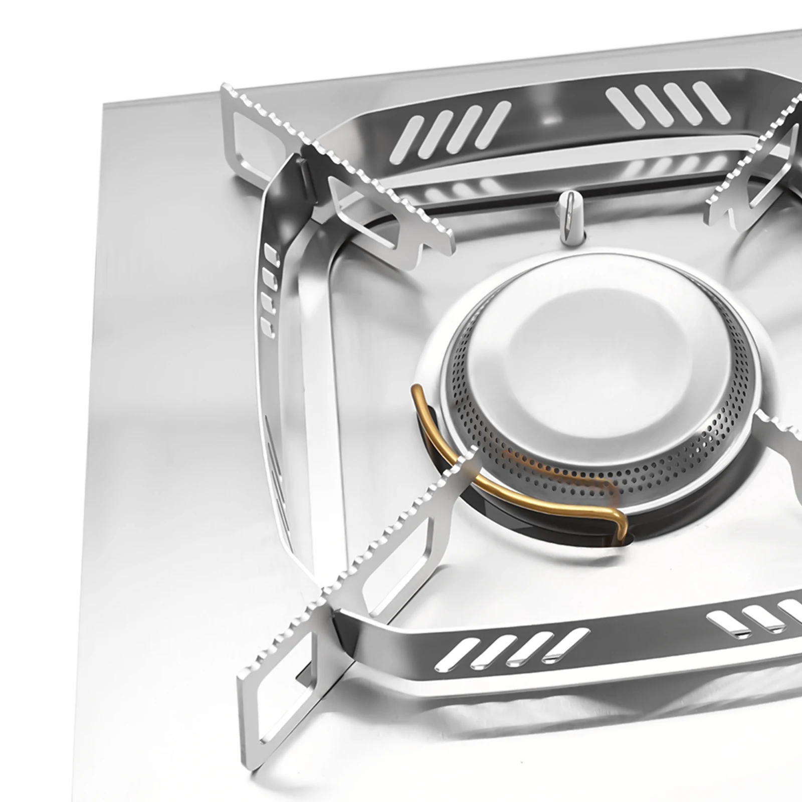 Stainless Steel Outdoor Camping Stove Foldable IGT Gas Stove Camping Table Stove Natural Hiking Accessory