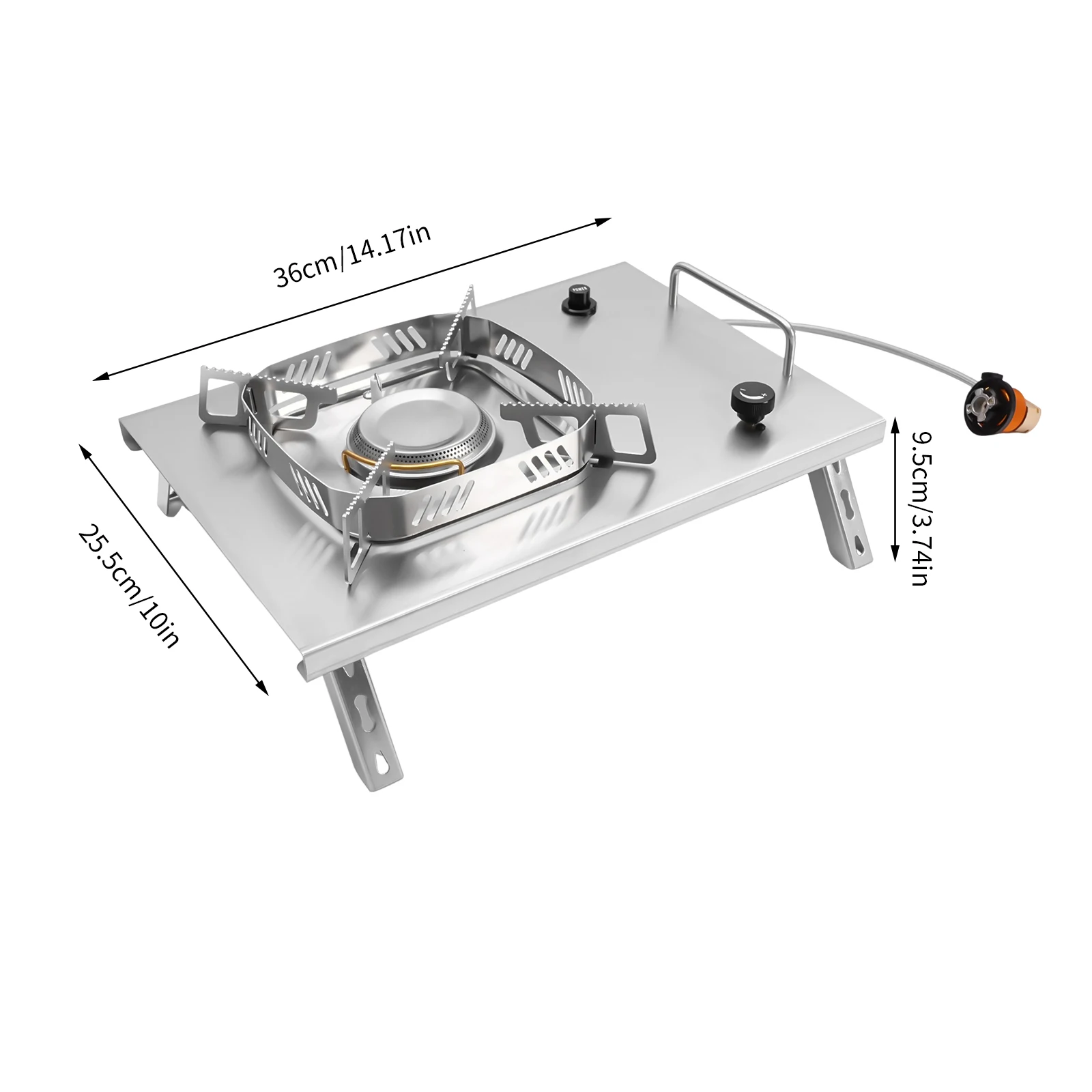 Stainless Steel Outdoor Camping Stove Foldable IGT Gas Stove Camping Table Stove Natural Hiking Accessory
