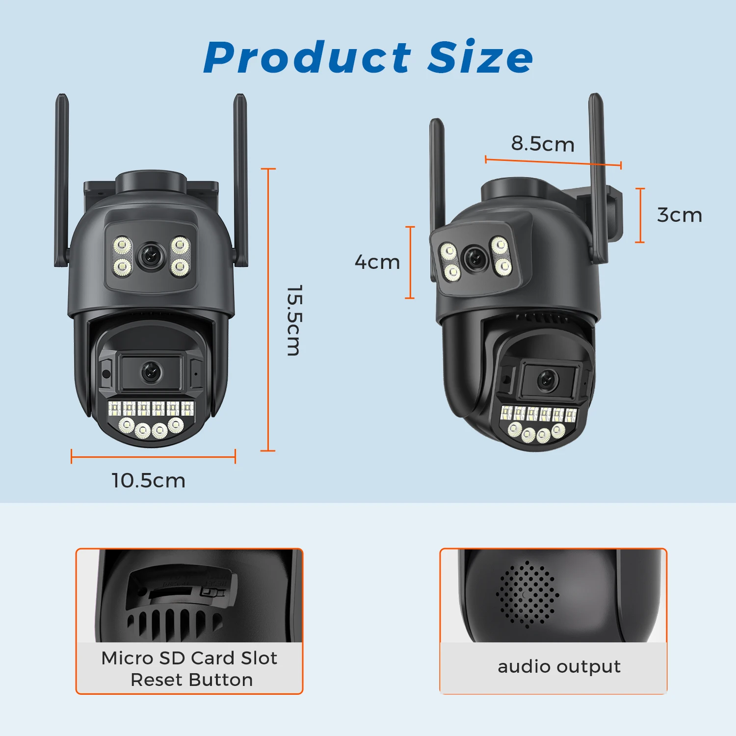 10MP 5K Wifi Camera Dual Lens Dual Screens HD Outdoor Security Camera Email Alert Ai Night Vision CCTV Home Surveillance Camera