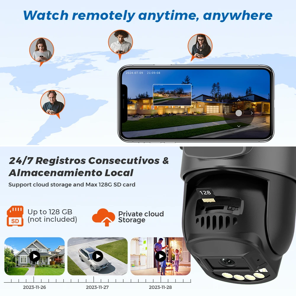 10MP 5K Wifi Camera Dual Lens Dual Screens HD Outdoor Security Camera Email Alert Ai Night Vision CCTV Home Surveillance Camera