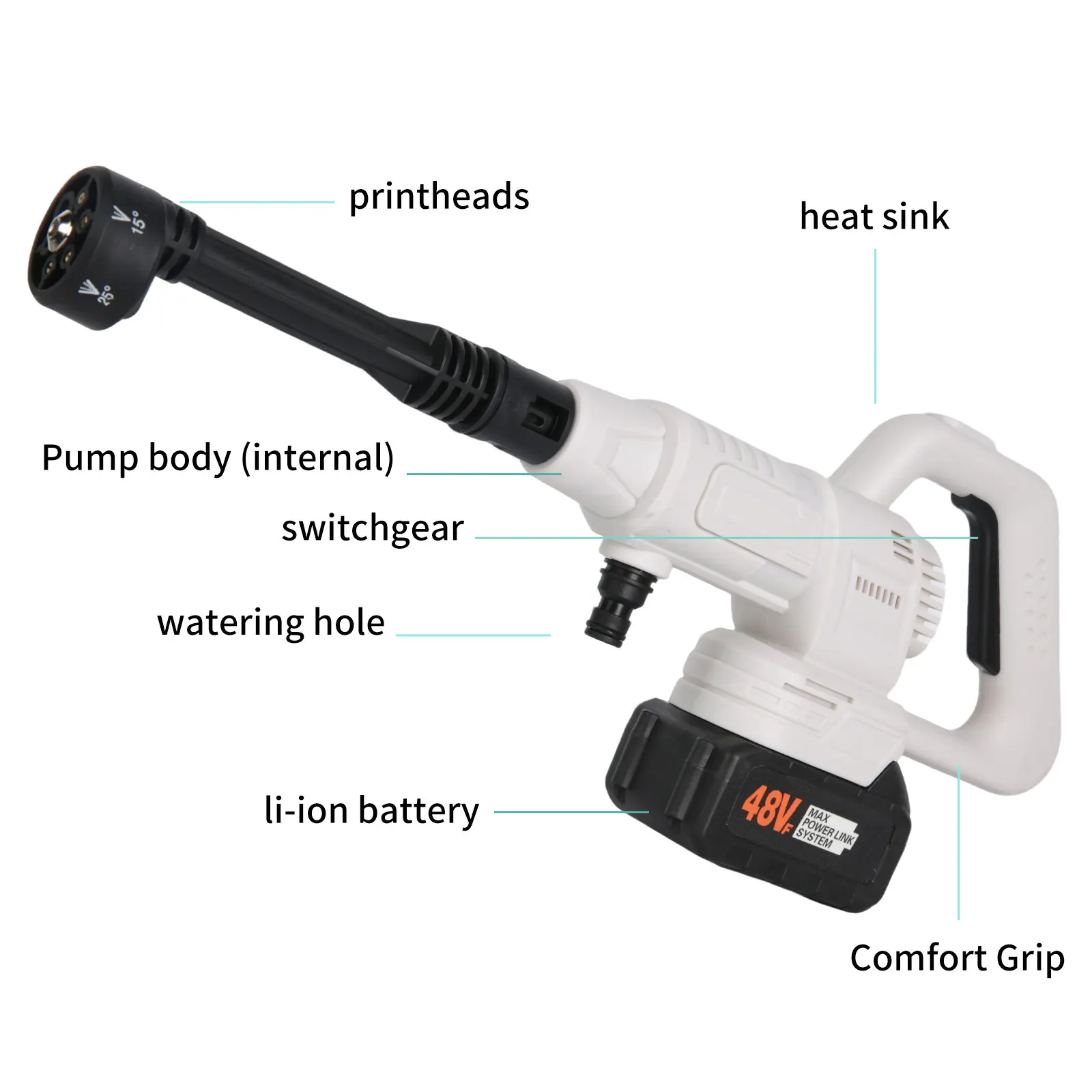 Portable Pressure Electric Car Wash Water Gun Garden High Pressure Washer 6-in-1 Cordless Car Wash Sprayer For Home