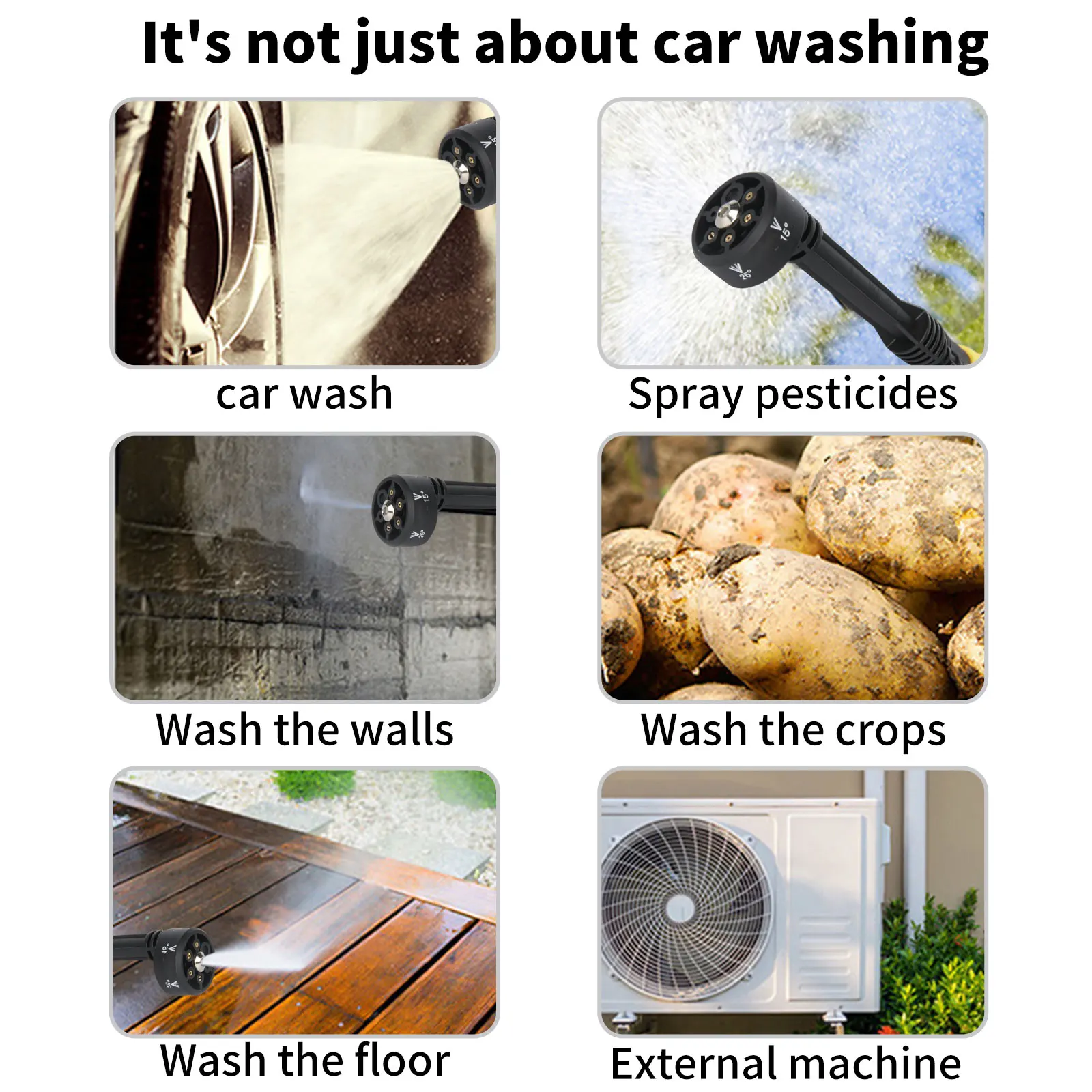 Portable Pressure Electric Car Wash Water Gun Garden High Pressure Washer 6-in-1 Cordless Car Wash Sprayer For Home