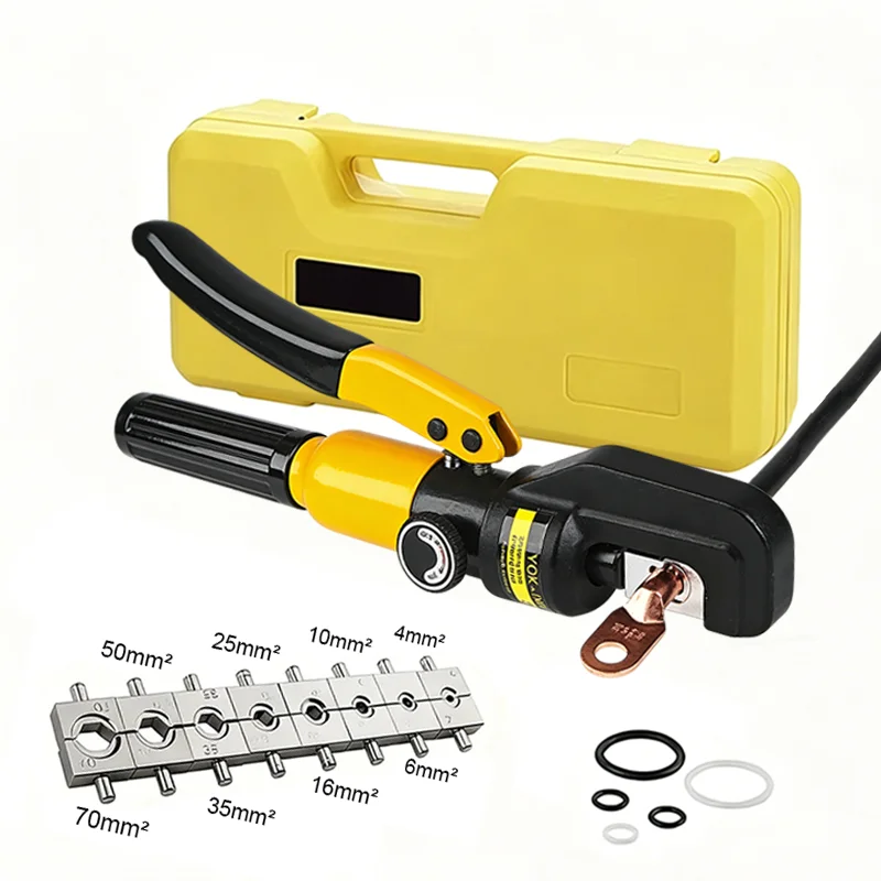 4/6/10/16/25/35/50/70/95/120/150/185/240/300mm² Hydraulic Clamp Home Hydraulic Crimping Tool DIY Cable Wiring Crimping Plier Cordless Hydraulic Press Hydraulic Tongs 4-70mm² Or 16-300mm²Pliers Hydraulic Pliers DIY Cable Terminal Crimping Pliers C Type Hot