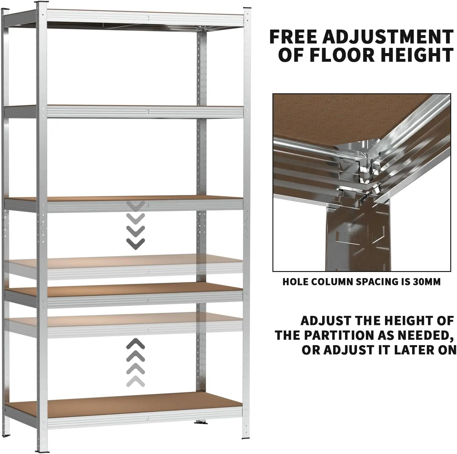 VickyHome HeavyDuty 5-Tier Adjustable Metal Shelving Unit 875KG Load Boltless Garage Storage Rack for Workshop 170CM/180CM/200CM