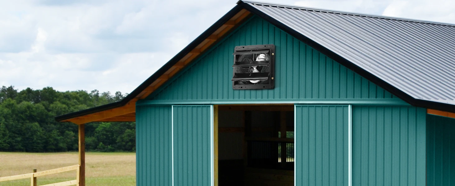 SucceBuy Shutter Exhaust Fan AC/ EC-motor 10-Speed Adjustable Wall Mount Attic Ventilation and Cooling for Greenhouses Garages
