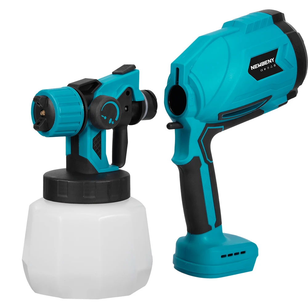 NEWBENY 1200ML Electric Spray Gun Portable Paint Sprayer Auto Furniture Coating Airbrush Power Tool For Makita Battery Pin
