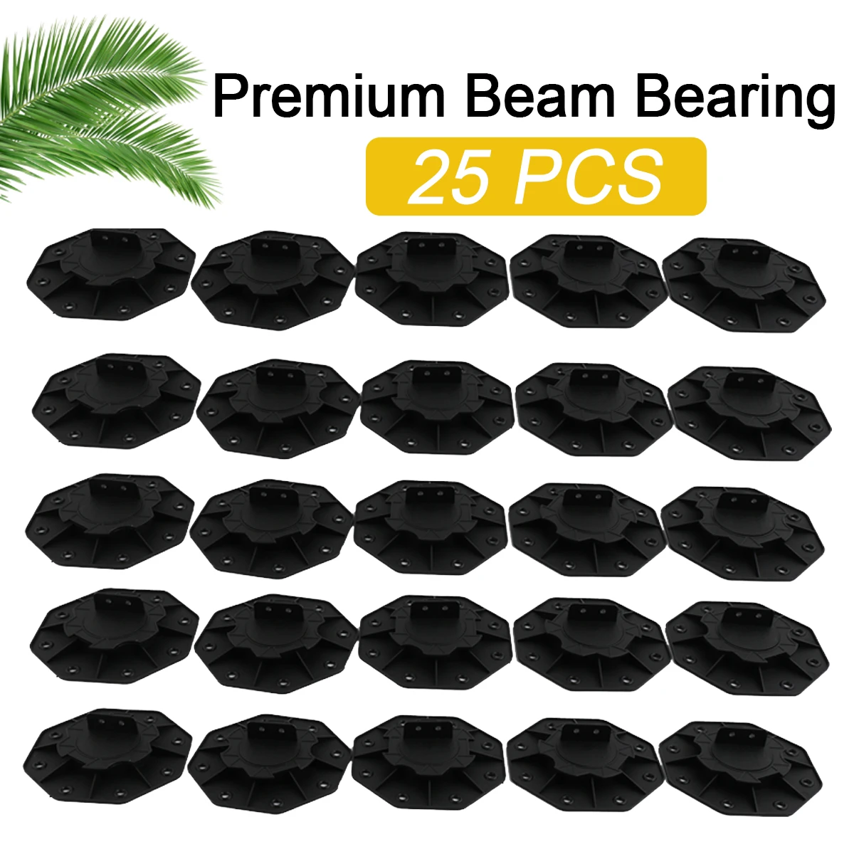 25pcs Multi-Level Decking Flooring Support Pedestal Height Adjustable Decking Pedestal 18-30mm Riser Bearing Supports