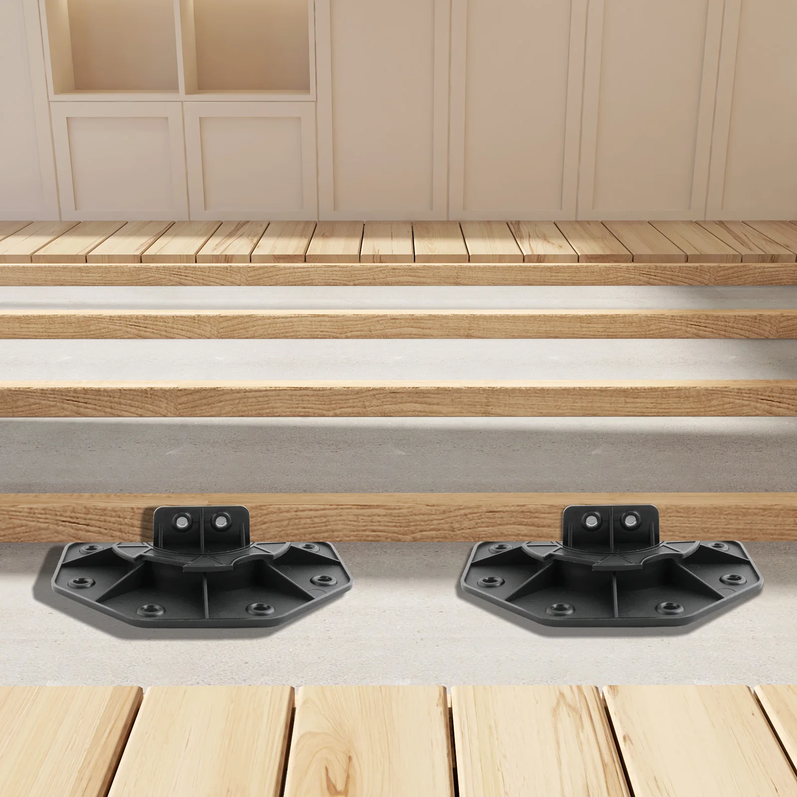 25pcs Multi-Level Decking Flooring Support Pedestal Height Adjustable Decking Pedestal 18-30mm Riser Bearing Supports