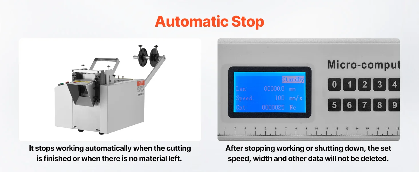 SucceBuy Pipe Cutter Auto Heat-Shrink Tube Pipe Cutting Machine Automatic Tube Cutter for Heat Shrink Tube Fiberglass Cable