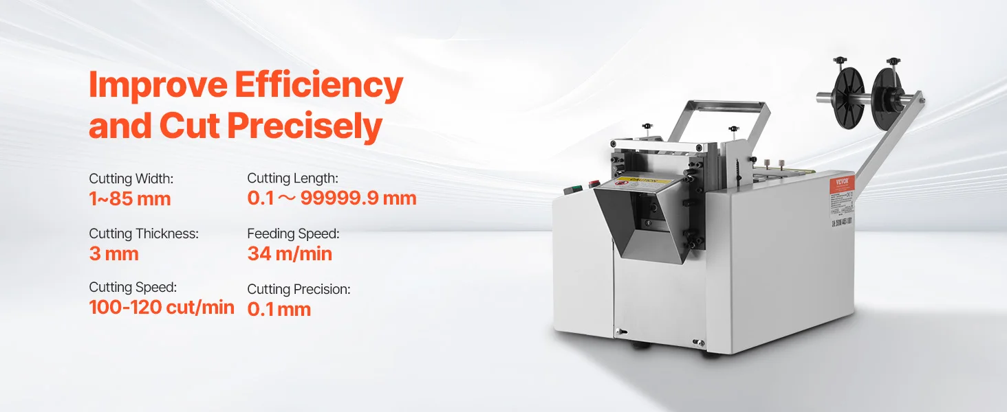 SucceBuy Pipe Cutter Auto Heat-Shrink Tube Pipe Cutting Machine Automatic Tube Cutter for Heat Shrink Tube Fiberglass Cable