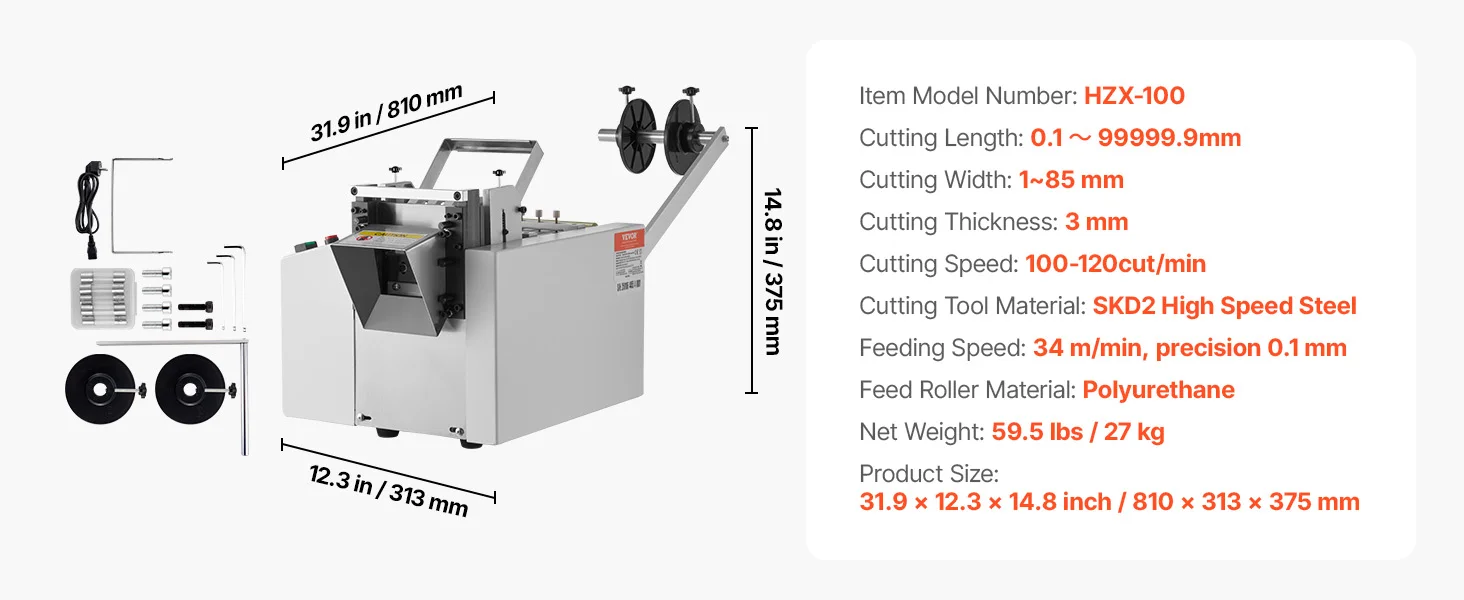 SucceBuy Pipe Cutter Auto Heat-Shrink Tube Pipe Cutting Machine Automatic Tube Cutter for Heat Shrink Tube Fiberglass Cable