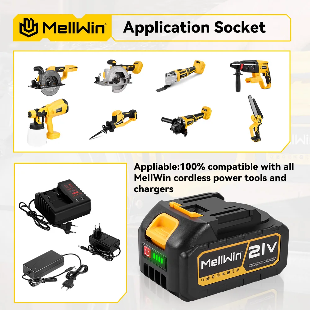 MELLWIN 3500RPM Electric JigSaw 31 With Blade Wireless Curve Saw Multi-function Woodworking Tool For Makita 18V Battery Pin