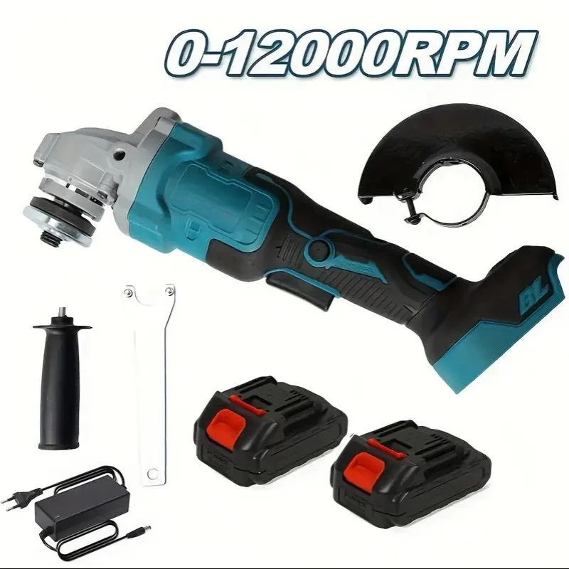 125MM Brushless Electric Angle Grinder Variable 3 Speed Grinder Cutting Machine Woodworking Power Tools For Makita 18v Battery