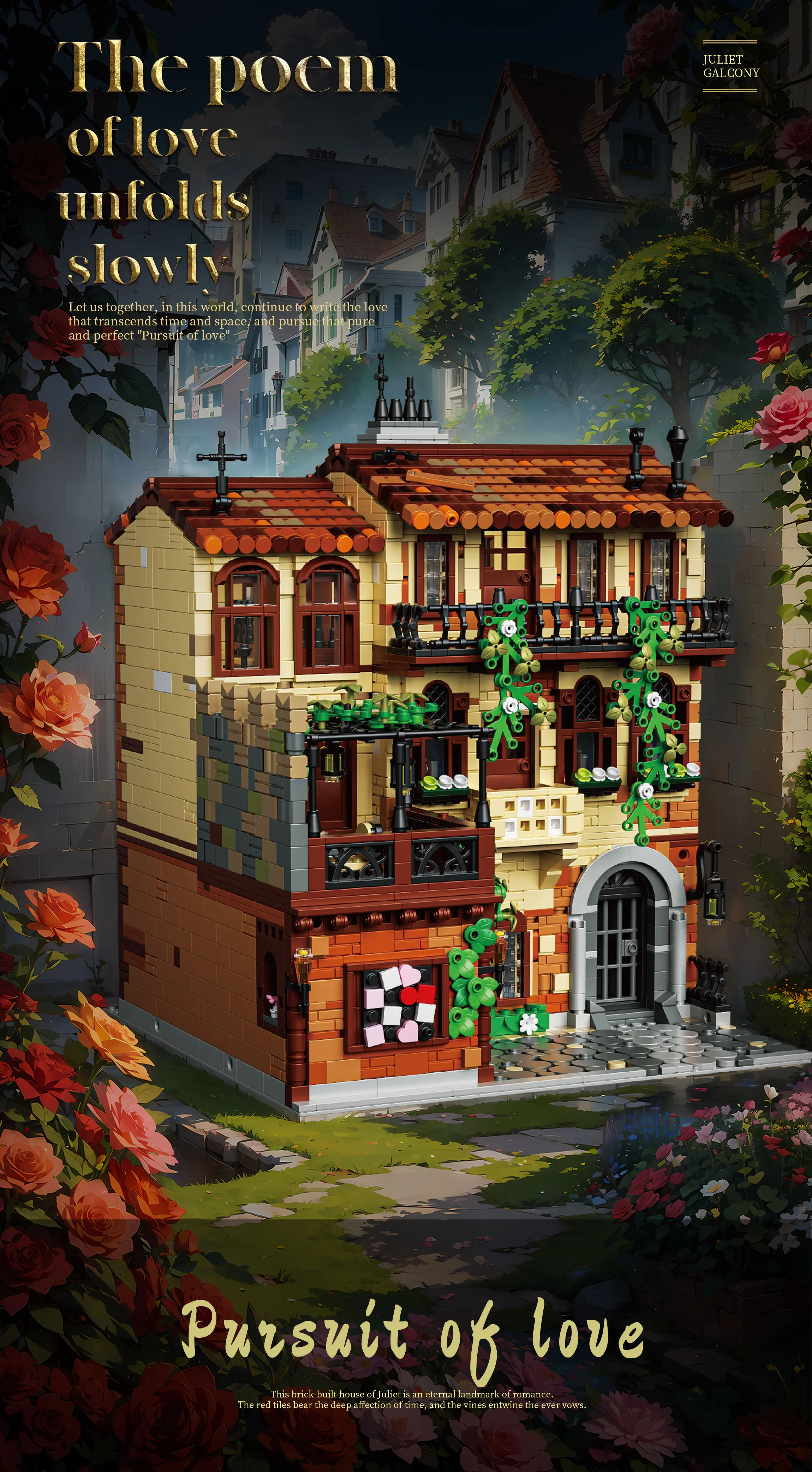 3800PCS Juliet Balcony Building Blocks Medieval European Street View House Model Kit Assembly Brick Puzzle Set for Adults Gifts
