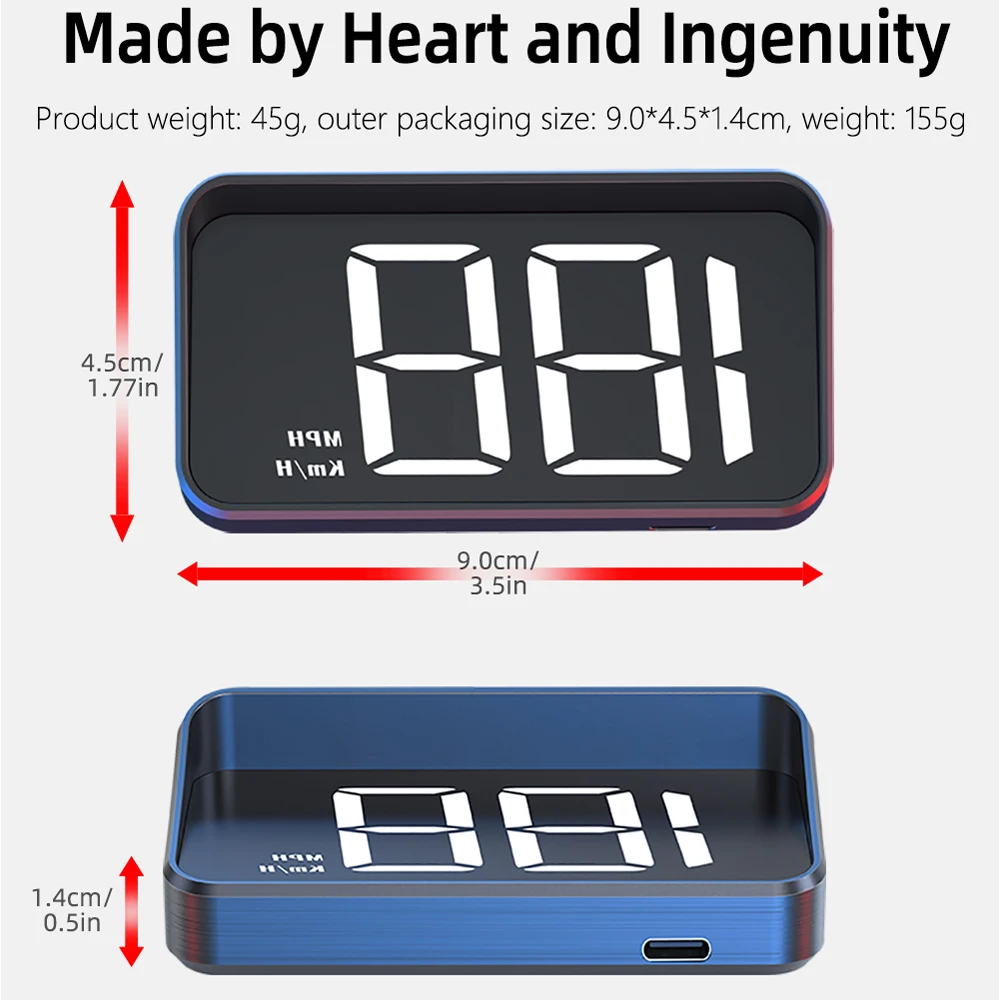 M2 HUD Head Up Display Universal Car GPS LED Digital Speedometer Projection On Glass Car Speed Meter Windshield Head-up Display
