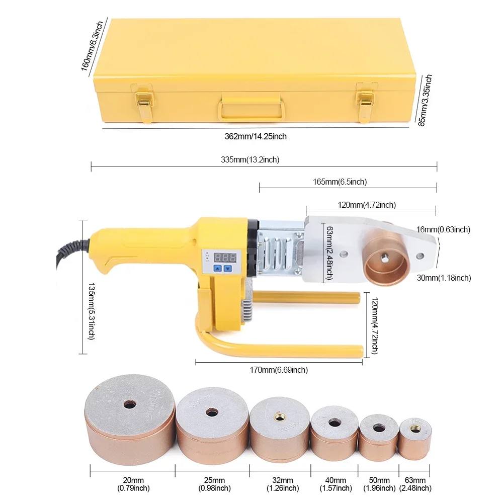 Digital Display Fuser Pp-R Water Pipe Hot Melter Multi-Specification Temperature-Adjustable Plastic Welding Machine