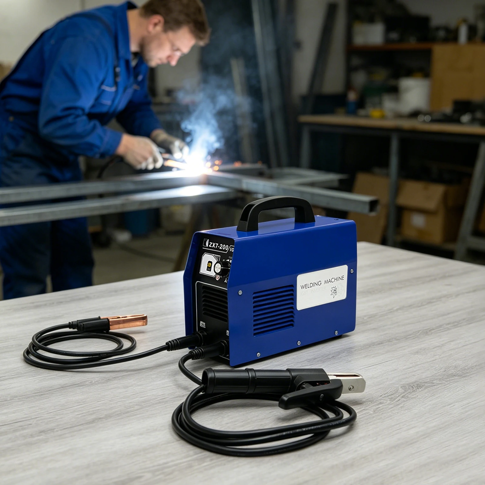 200Amp Home Welder MMA ARC Stick Welding Machine w/Mask Portable IGBT Intelligent Anti-Stick Welding Tool for Pipe Steel Welding