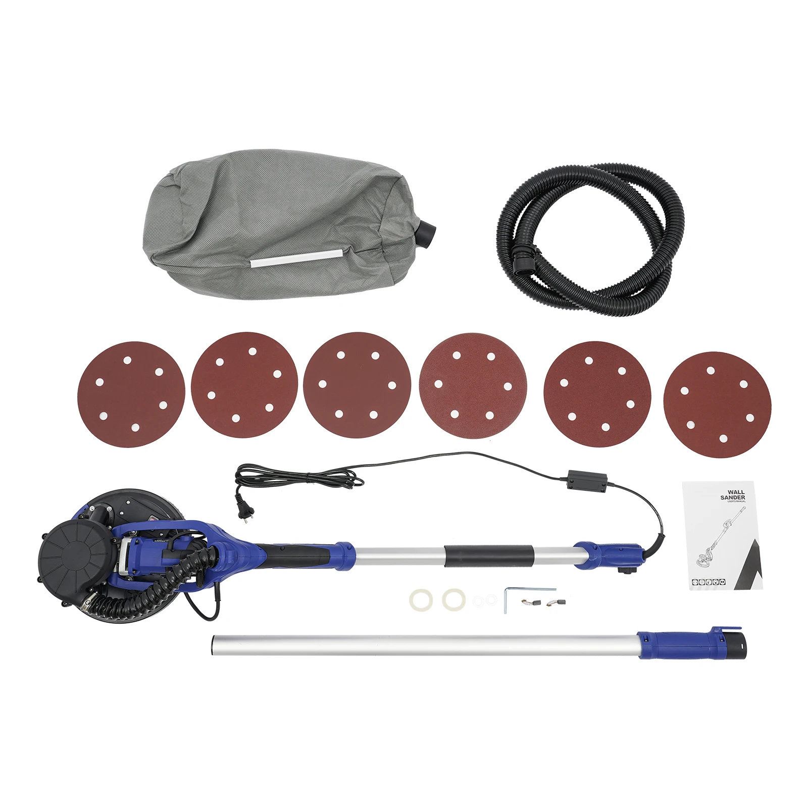 750W Electric Drywall Sander Adjustable Polishing Disc and Length 6 Speeds Electric Dry Wall Sand Mill for Polishing, Smoothing