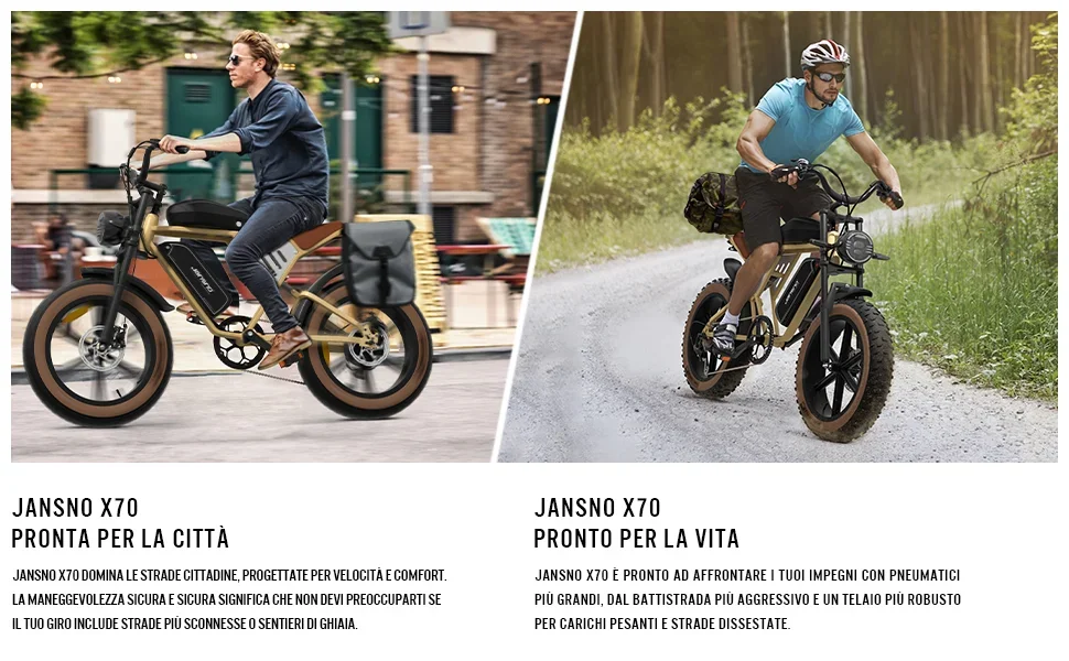 JANSNO X70G Electric Bicycle 750W Powerful Motor 48V34AH Lithium Battery Adult Electric Bike 20*4.0 inch Fat Tire Mountain Ebike