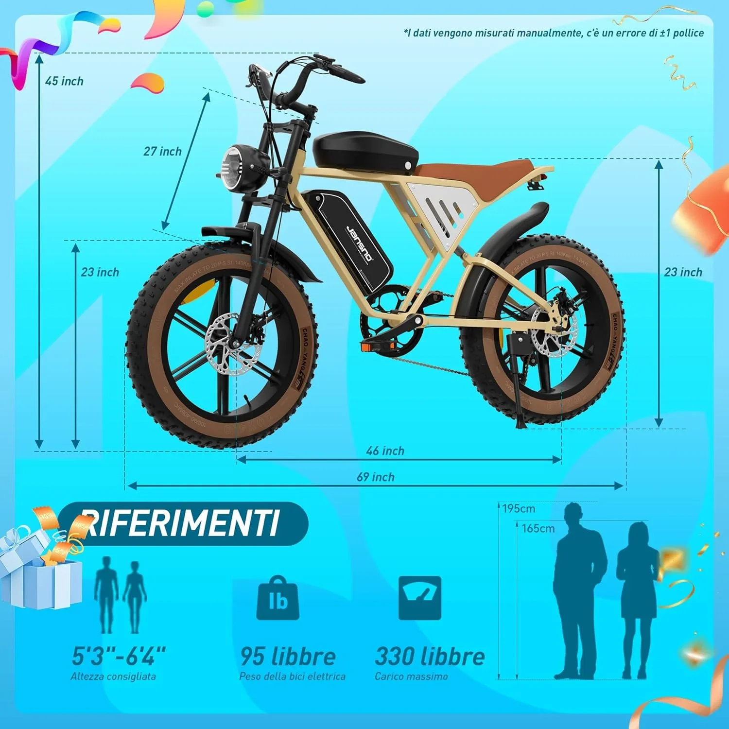 JANSNO X70G Electric Bicycle 750W Powerful Motor 48V34AH Lithium Battery Adult Electric Bike 20*4.0 inch Fat Tire Mountain Ebike