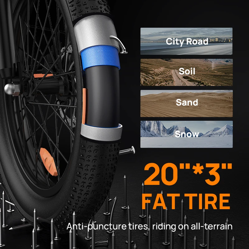 URLIFE E20 Electric Bicycle 250W Motor 48V13AH Removable Lithium Battery Adult Electric Bike 20-inch Tire Urban Commuter E-bike