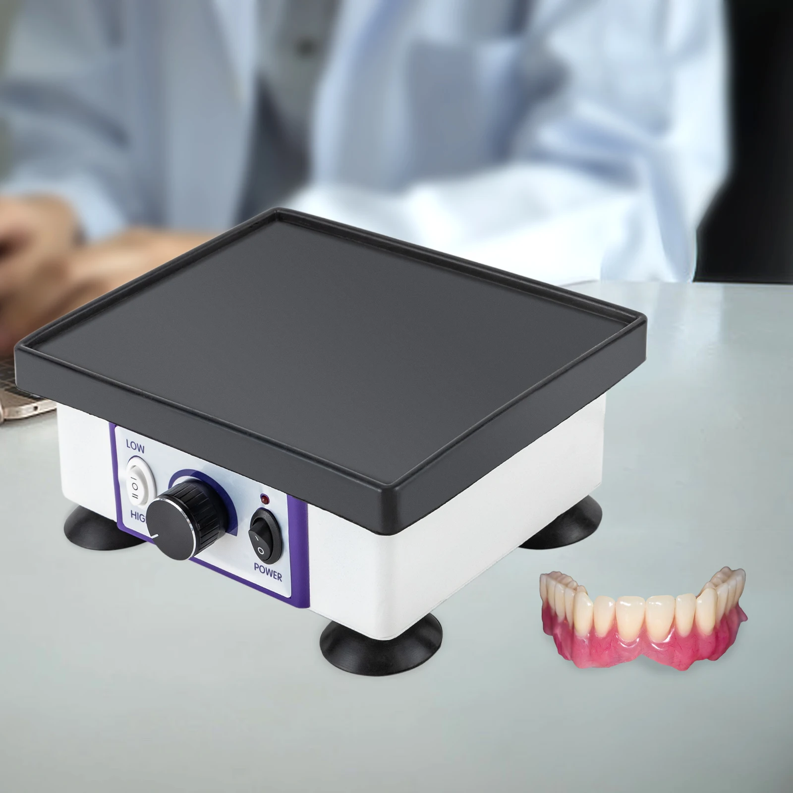 120W Dental Oszillator Dental Square Quartet Vibrator Lab Vibrator Equipment Plaster Models Making Tool for Dentists Craftsmen