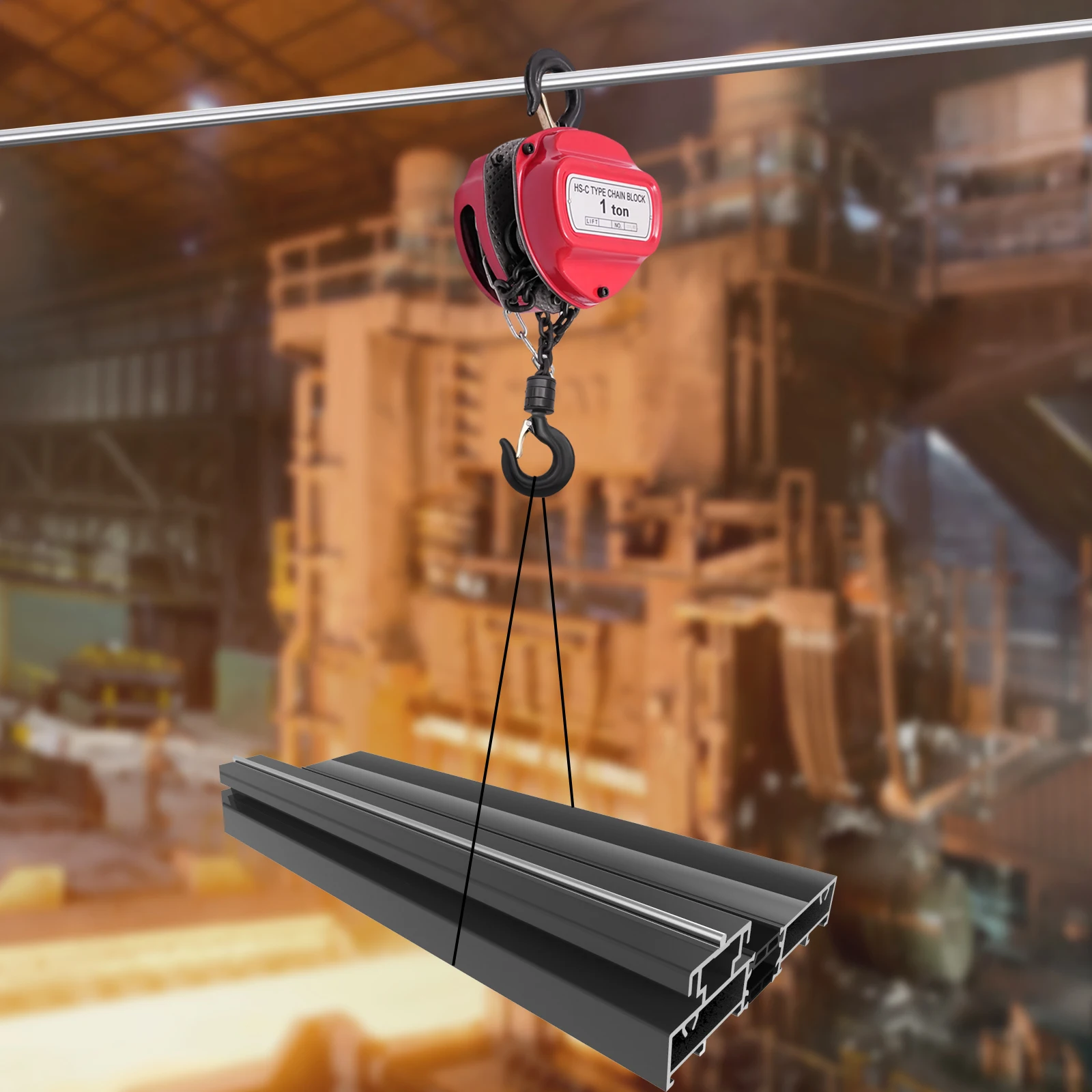 Manual Chain Hoist 4M 1T G80 Manganese Steel Manual Hand Lift Steel Chain Block Hoist