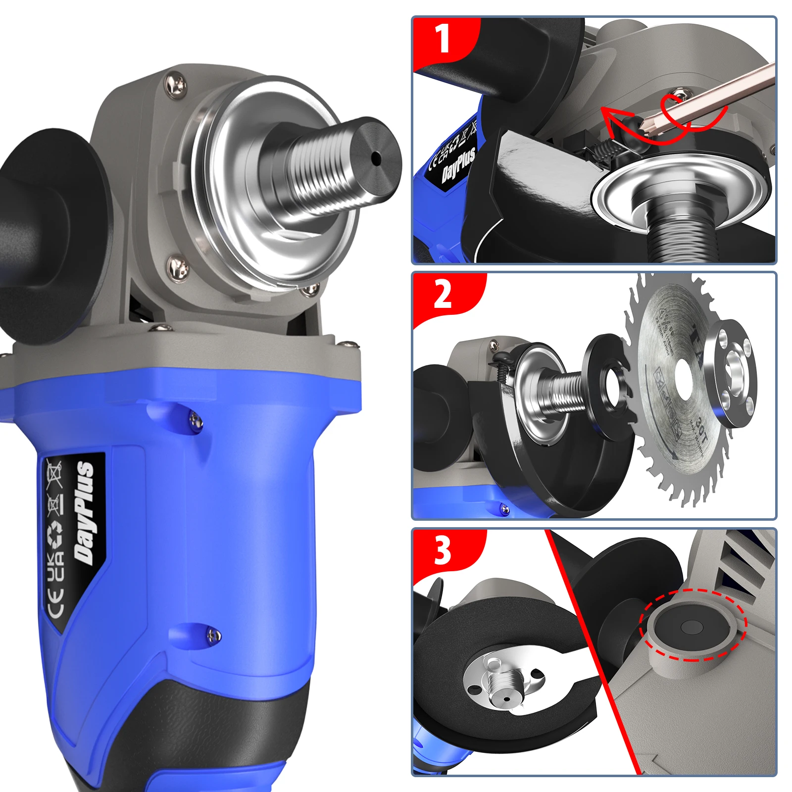 21V Cordless Angle Grinder Brushless Angle Grinder Tool,2-Position Adjustable Auxiliary Handle,for Grinding Cutting Polishing