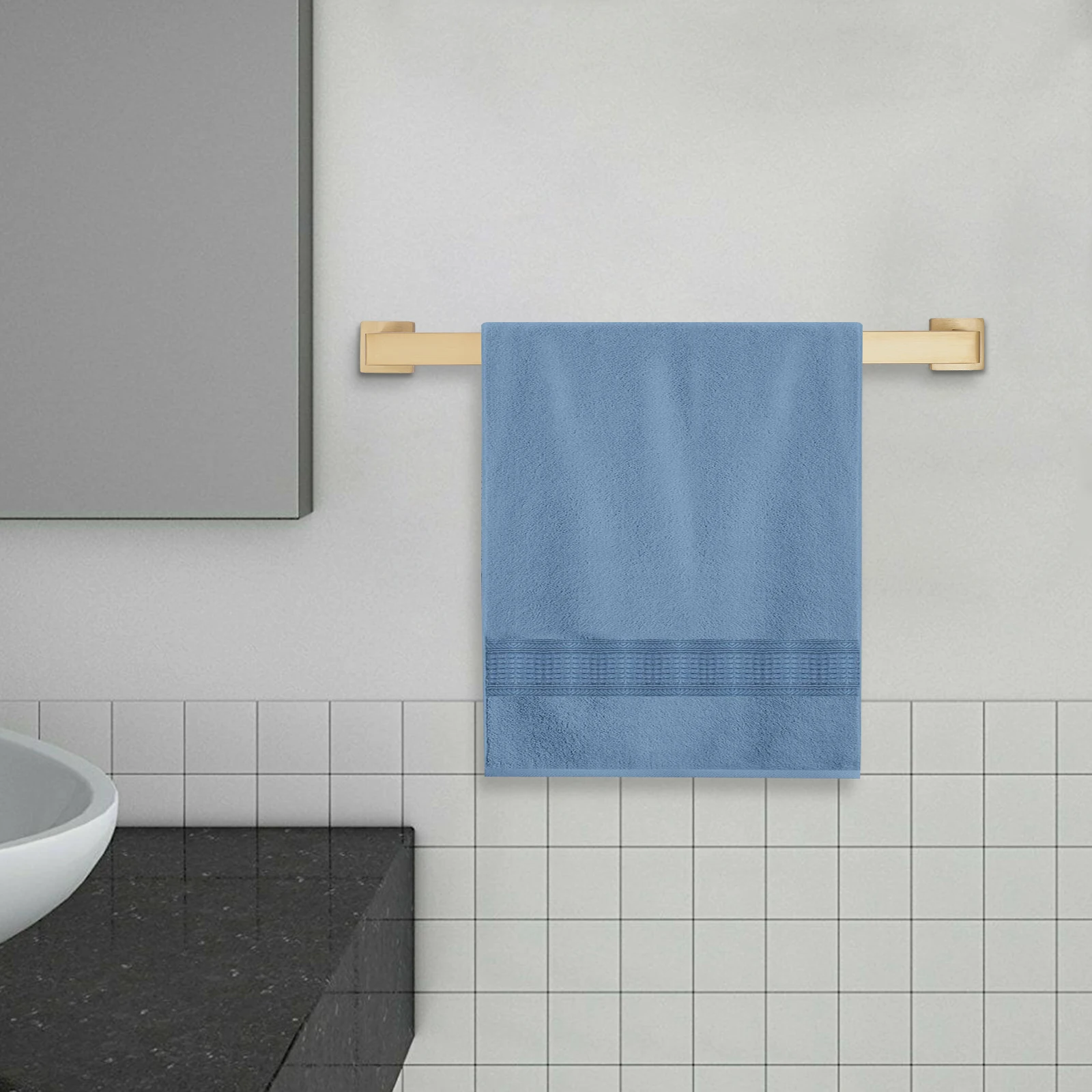5-Pieces Bathroom Accessories Set, Bathroom Towel Bar Set, Wall Mounted Towel Bar Set