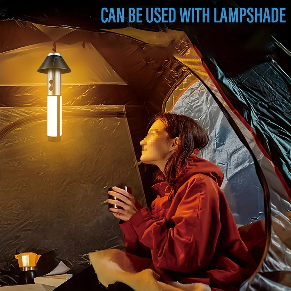 Portable LED Camping Lantern Telescopic Tripod Light 3 Panels Adjustable Brightness USB Rechargeable Outdoor Tent Light with Hanging Hook for Camping Hiking Emergency
