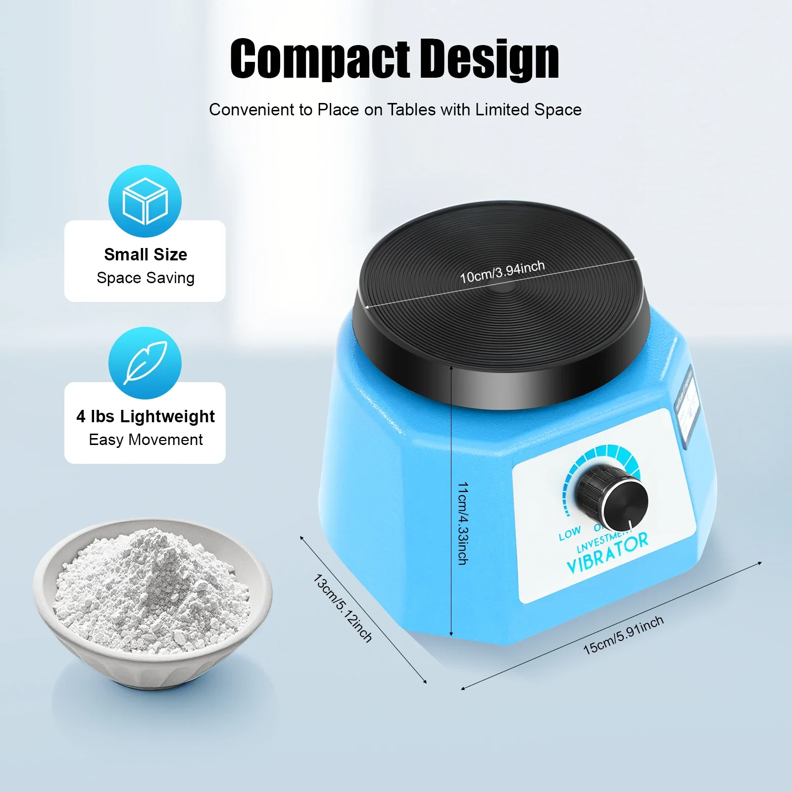 Dental Oscillator, 220V 100W Round Dental Plaster Vibrator, Dental Vibrator, Blue Dental Technology Plaster Vibrator