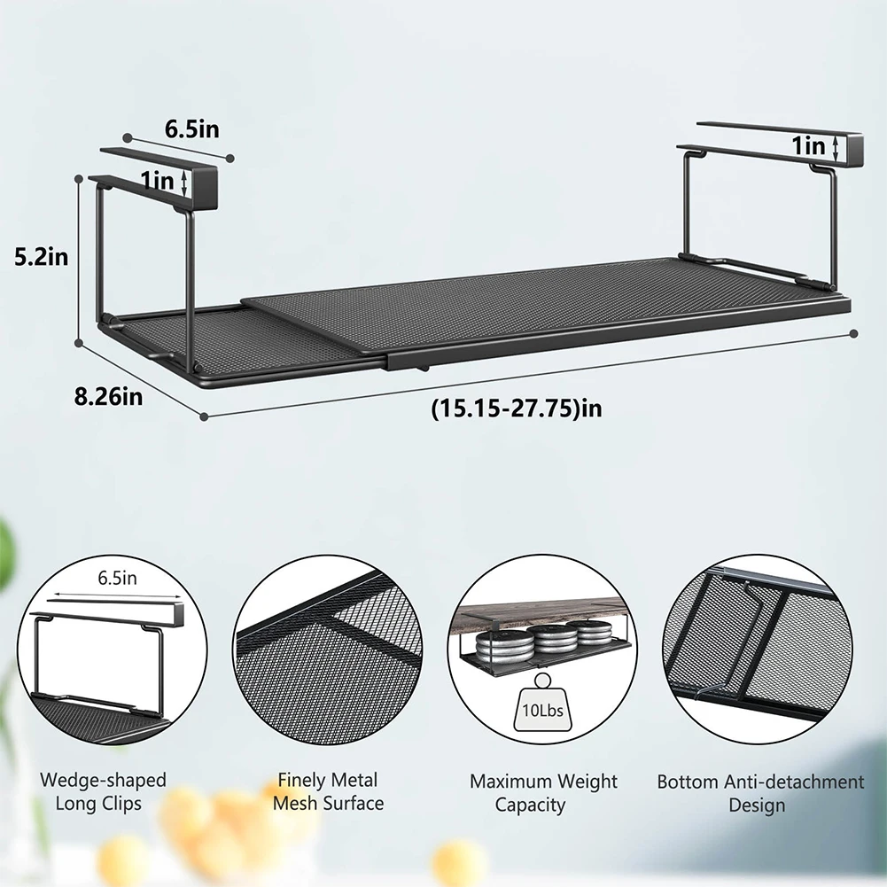 Hanging Basket Home Large Capacity Hanging Extendable Under The Cabinet Storage Shelves Spice Dishes Storage Kitchen Organizer