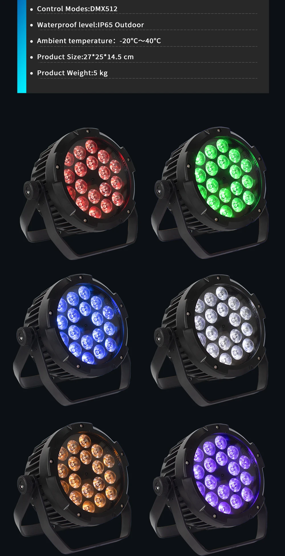 SHEHDS Waterproof IP65 LED RGBWA+UV 6in1 18X18W/7X18W Dj Disco Outdoor Paty Decoration Street lights