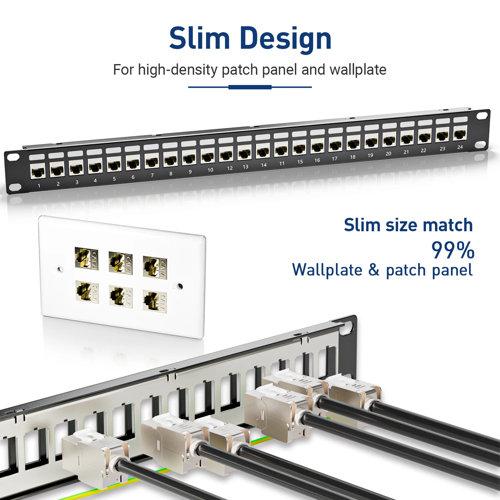 ZoeRax 24PCS Shielded RJ45 Cat7 Cat6a Keystone Jack STP Toolless Coupler Type Zinc Alloy Module Adapter Coupler 10GB Network
