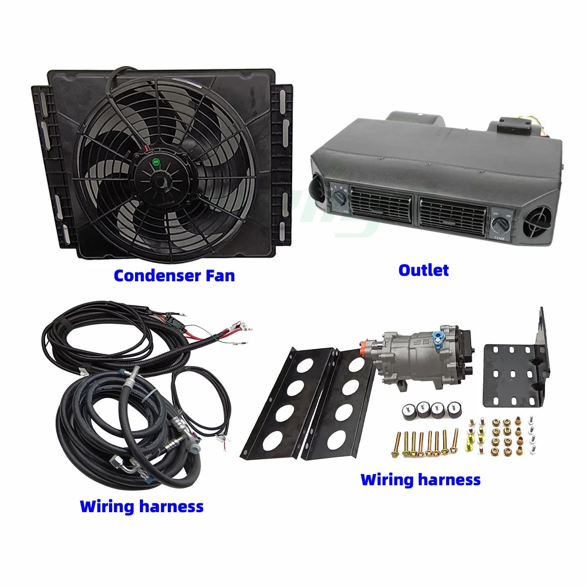 Treeligo Electric Car Air Conditioner 12V Cool Parking Air Conditioning Fan For Automotive Truck Camper Van Bus Boat Excavator