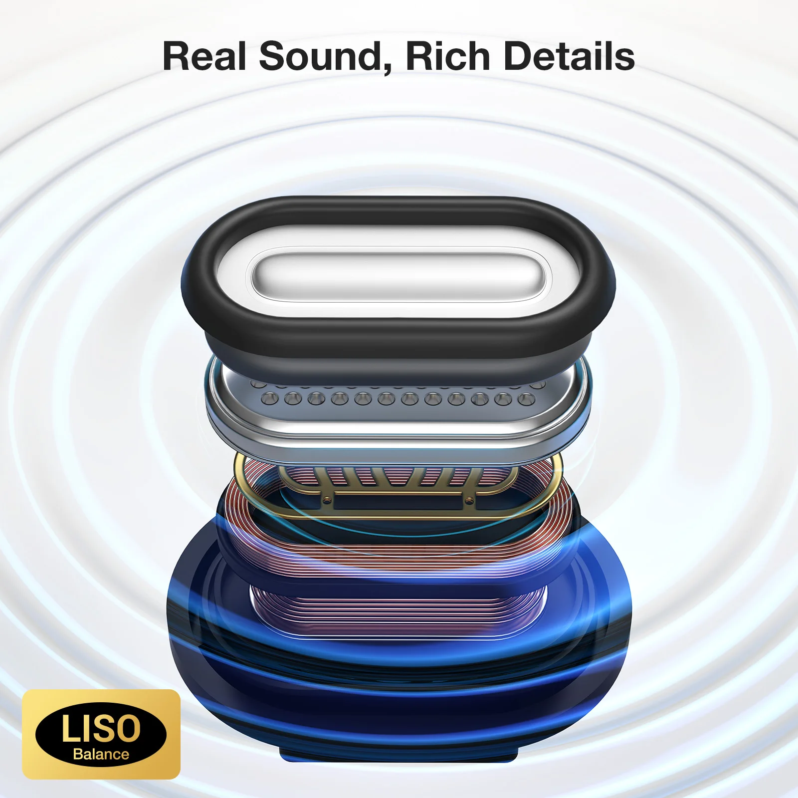 BR-CT3 Open Ear Earbuds bluetooth V5.4 Earphones Air Conduction Earhook Enhanced Bass 4 Mics Clear Calls App Control Earphones